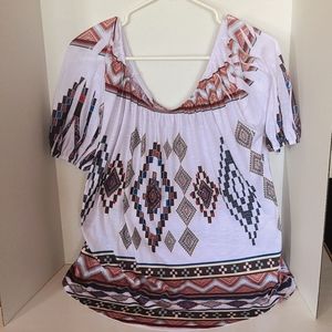 Big Bang clothing. Southwest themed short sleeve with embellished rhinestones